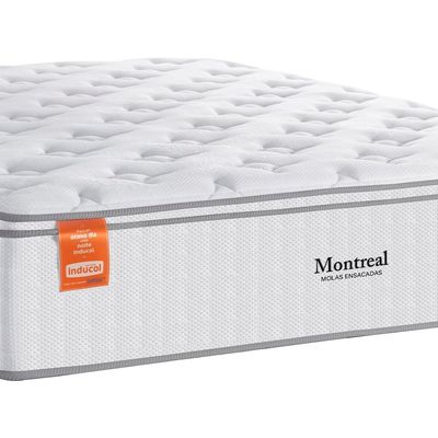 Colchão de Casal Inducol Montreal com Europillow e Revestimento em Tecido Malha 28x138x188cm - Branco