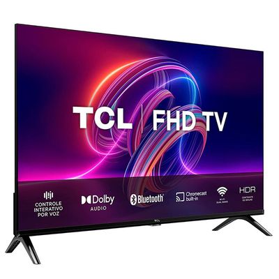 Smart TV LED 32" FHD TCL S5400AF com Android TV, Wi-Fi, Bluetooth, Controle Remoto com Comando de Voz, Google Assistente e Chromecast integrado