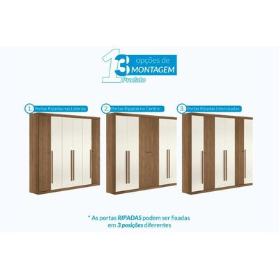 Quarto Completo Modu 2 Peças (1GuardaRoupa+1Cômoda) QC376 Jatoba/Areia - Santos Andirá