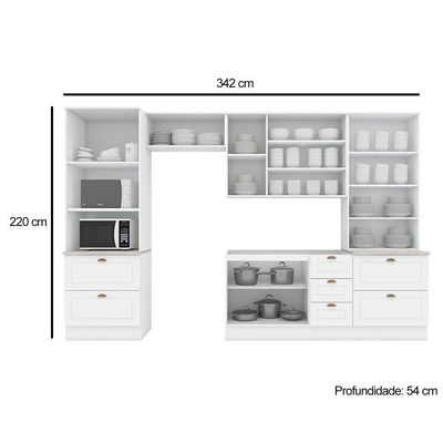 Cozinha Modulada Henn Americana Henn 5 Peças C5P55 Branco