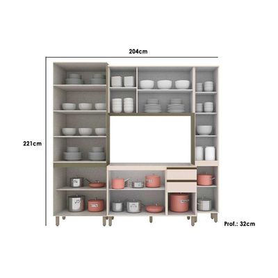 Cozinha Modulada Henn Connect Henn 4 Peças C5P97 Duna