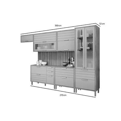 Kit Cozinha MGM 8 Peças Eloise C8P88 Cinamomo/Titanium