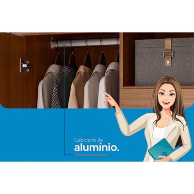 Quarto Completo Modu +1Cômoda QC320 Jatoba/Areia - Santos Andirá