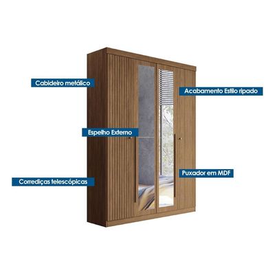 Quarto Completo Modu +1Cômoda QC320 Jatoba/Areia - Santos Andirá