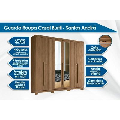 Quarto Completo Modu +Cômoda QC353 Jatoba/Areia - Santos Andirá
