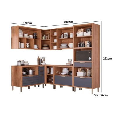 Cozinha Modulada MGM Eloise MGM 7 Peças CZ029 Cinamomo/Platina
