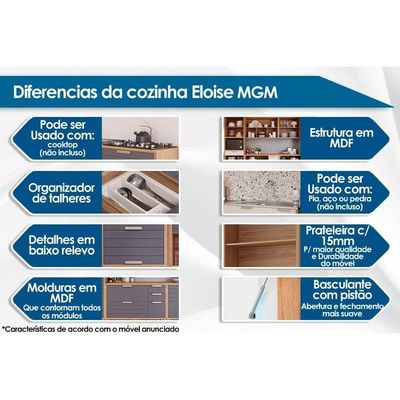 Kit Cozinha MGM 6 Peças Eloise CZ023 Cinamomo/Platina