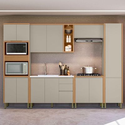 Paneleiro Simples Allure De 50cm Linea Jequitiba/gris Fosco