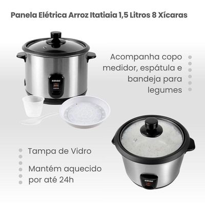 Kit Itatiaia Panela De Arroz 1,5 L Midi E Grill Essencial Preto/inox 127 V