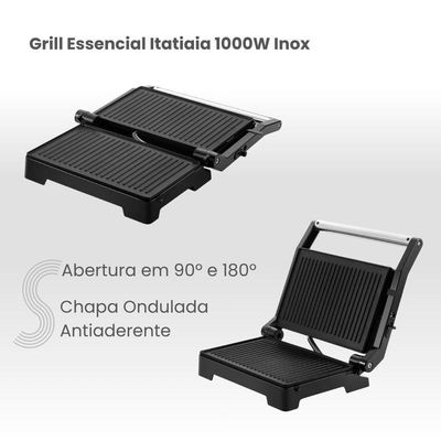 Kit Itatiaia Panela De Arroz 1,5 L Midi E Grill Essencial Preto/inox 127 V