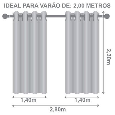 Cortina Blackout Pvc Com Tecido Voil 2,80 M X 2,30 M 100% Poliéster - Avelã