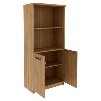 Armario Para Escritorio 02 Portas Com Chave Me4199 Amendoa Tecno Mobili Amendoa