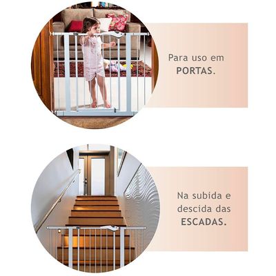 Grade para Porta - Portãozinho 70X90 CM Utimil EP200 em Aço Branco