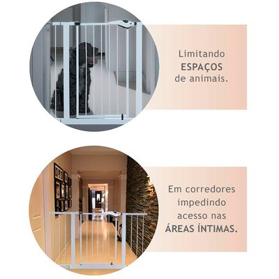 Grade para Porta - Portãozinho 70X90 CM Utimil EP200 em Aço Branco