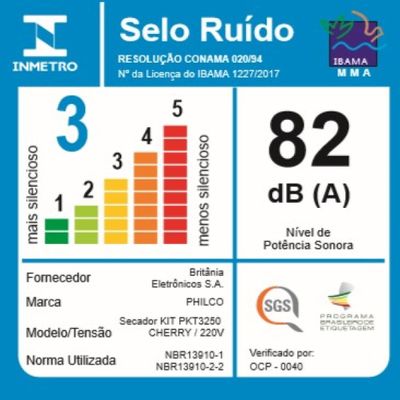Kit Cuidados Pessoais Philco PKT3250 Cherry Tourmaline Íon 220V