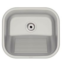 Tanque para Lavanderia 19L Aço Inox Escovado Tramontina Hera Compact de Encaixe Cuba Área de Serviço