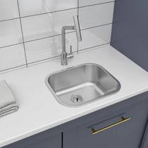Tanque para Lavanderia 19L Aço Inox Escovado Tramontina Hera Compact de Encaixe Cuba Área de Serviço