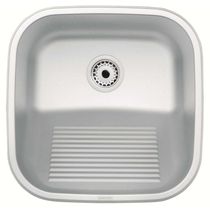 Tanque Inox Escovado 40x40cm de Encaixe Tramontina Hera Compact 25L Lavanderia Área de Serviço