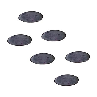 Conjunto de Pratos de Sobremesa Ovais Porto Brasil Orgânico Titanium 22,5cm - 6 peças