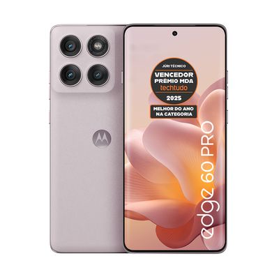 Smartphone Motorola Edge 60 Pro 5G Rosa 512GB, 12GB RAM + 12GB Ram Boost, Tela 6.7" 120Hz, Câmera Sony LYTIA 700C 50MP e Dimensity 8350 Extreme