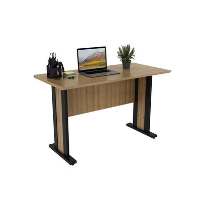 Mesa de Computador Solteiro ME-4194 Amêndoa/Preto - Tecno Mobili