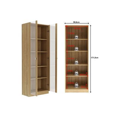 Armário Multiuso p/ Área Serviço AM-3112 c/ 2 Portas c/ Vidro Amêndoa - Tecno Mobili