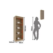 Armário Multiuso p/ Área Serviço AM-3111 c/ 2 Portas c/ Vidro Amêndoa - Tecno Mobili