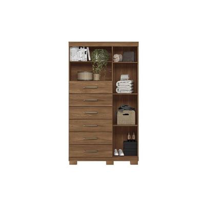 Quarto Completo Modu +Cômoda QC335 Jatoba/Areia - Santos Andirá