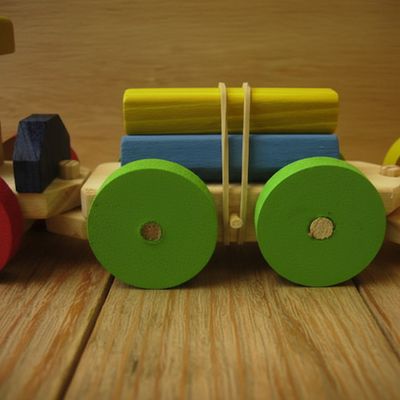 Brinquedo Trenzinho Madeira Multicolorido Artesanal Decorativo 10x45