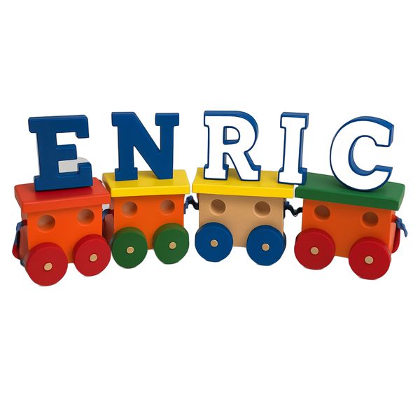 Trenzinho Multicolorido Madeira Personalizado