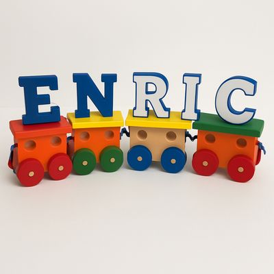 Trenzinho Multicolorido  Madeira Personalizado