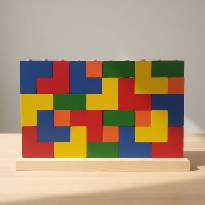 Blocos de Montar Multicoloridos em Madeira Educativos