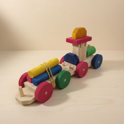Trenzinho de Madeira com Nome Gravado 2 vagões brinquedo Decorativo