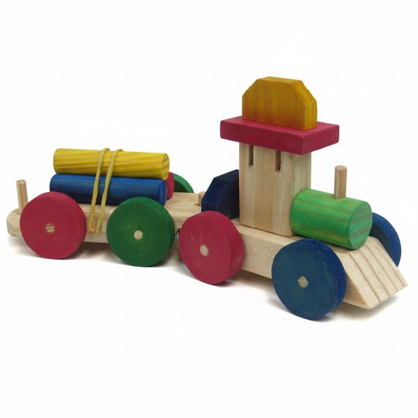 Trenzinho de Madeira com Nome Gravado 2 vagões brinquedo Decorativo