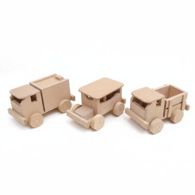 Bloco Montar Kit Trio Alegria Cru Caminhão de Madeira para Montar
