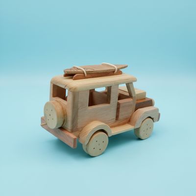 Jeep de Madeira com Rack e Prancha Decorativo