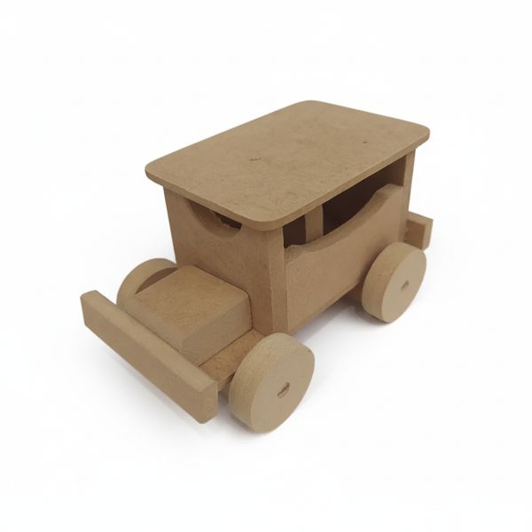 kit Carrinho Calhambeque e pintura MDF Montar Colorir 18 Peças brinquedo infantil