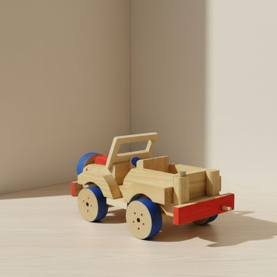 Jeep Madeira Colorido 11x19 brinquedo infantil