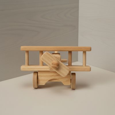 Avião infantil Madeira Pinus Cru MDF Colori Sem Pregos 15x17