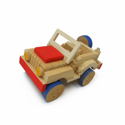 Jeep Madeira Colorido 11x19 brinquedo infantil