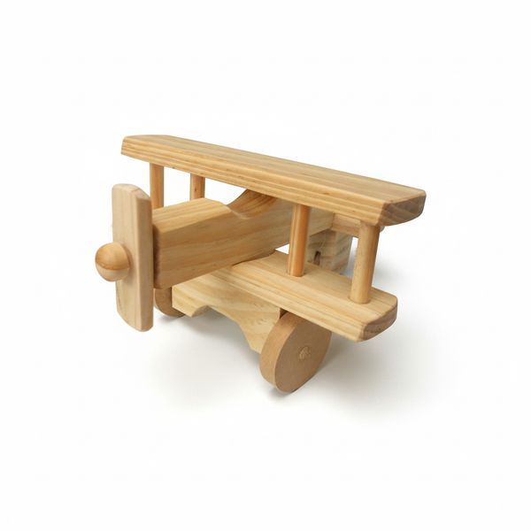 Avião infantil Madeira Pinus Cru MDF Colori Sem Pregos 15x17