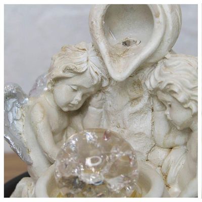 Fonte De água Decorativa Cascata Anjos Luz De Led Bivolt