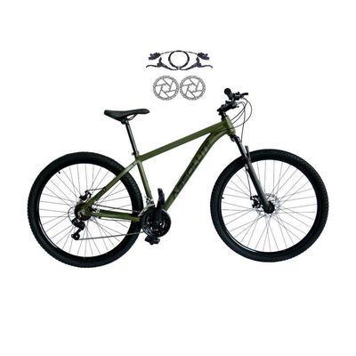 Bicicleta Aro 29 Absolute Nero 5 Alumínio 21v Freio Hidráulico Garfo Suspensão Mountain Bike oliva