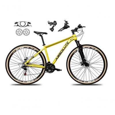 Bicicleta Aro 29 Absolute Nero 5 Alumínio 24v Câmbios Shimano Freio A Disco Hidráulico amarelo