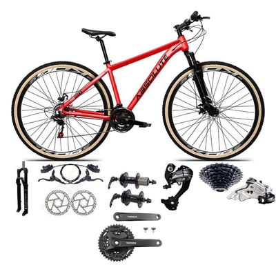 Bicicleta Aro 29 Absolute Nero 5 Câmbios Shimano Altus 27v Freios Hidráulico Garfo C-trava vermelho