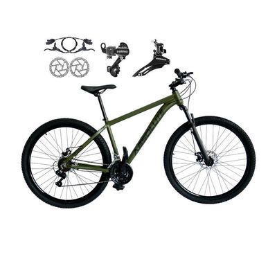 Bicicleta Aro 29 Absolute Nero 5 Alumínio 21v Câmbios Shimano Freio A Disco Hidráulico Mtb oliva