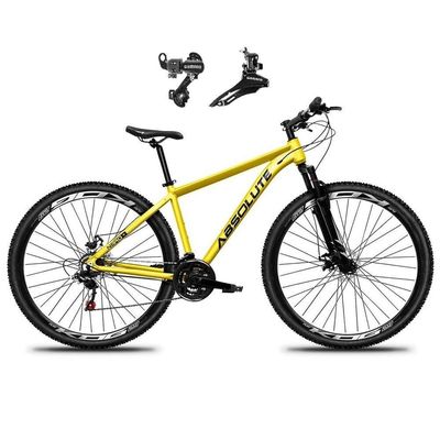 Bicicleta Aro 29 Absolute Nero 5 Alumínio 21v Câmbios Shimano Freio A Disco Mountain Bike amarelo