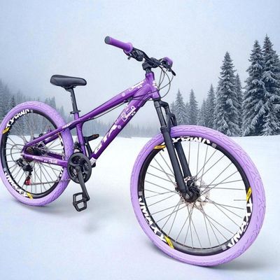 Bicicleta Aro26 GtaRebelFreerideDownhill 21v Rodas Vmaxx Dh Freio A Disco Pneu Flame Roxo Aro Preto