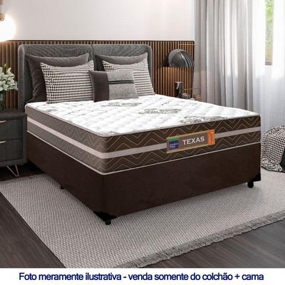 Cama Box Casal Suede + Colchão Molas Ensacadas Texas Prime Colchões 138x188x60cm Marrom