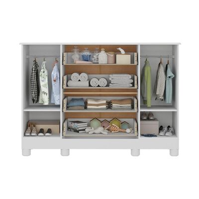 Cômoda Infantil 125cm 2 Portas E 4 Gavetas Allegra Multimóveis Brancooff White